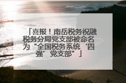喜报！南岳税务祝融税务分局党支部被命名为“全国税务系统‘四强’党支部”