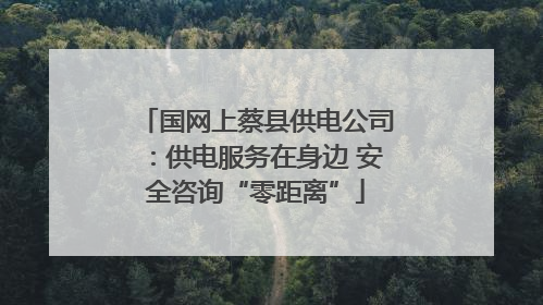 国网上蔡县供电公司：供电服务在身边 安全咨询“零距离”