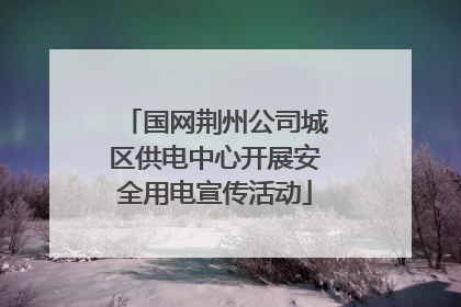 国网荆州公司城区供电中心开展安全用电宣传活动