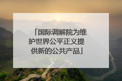 国际调解院为维护世界公平正义提供新的公共产品