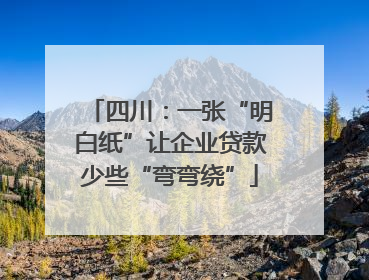 四川：一张“明白纸”让企业贷款少些“弯弯绕”