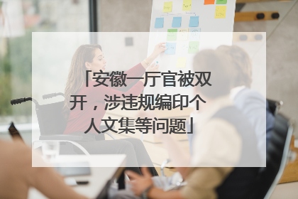安徽一厅官被双开，涉违规编印个人文集等问题