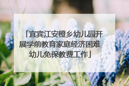 宜宾江安橙乡幼儿园开展学前教育家庭经济困难幼儿免保教费工作