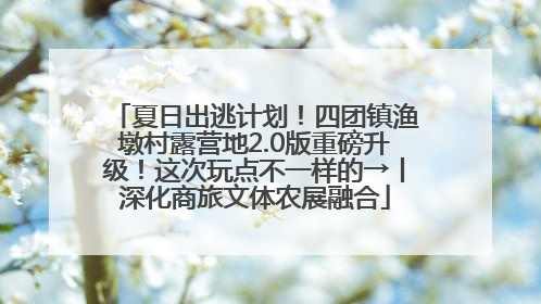 夏日出逃计划！四团镇渔墩村露营地2.0版重磅升级！这次玩点不一样的→丨深化商旅文体农展融合