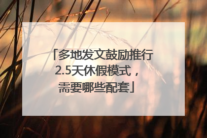 多地发文鼓励推行2.5天休假模式，需要哪些配套