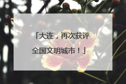 大连，再次获评全国文明城市！