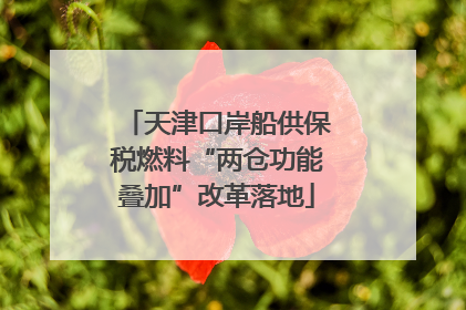 天津口岸船供保税燃料“两仓功能叠加”改革落地
