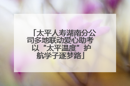 太平人寿湖南分公司多地联动爱心助考 以“太平温度”护航学子逐梦路