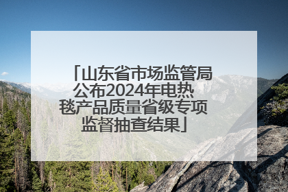山东省市场监管局公布2024年电热毯产品质量省级专项监督抽查结果