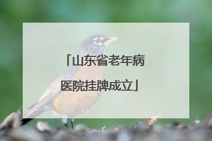 山东省老年病医院挂牌成立