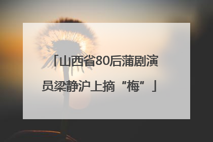 山西省80后蒲剧演员梁静沪上摘“梅”