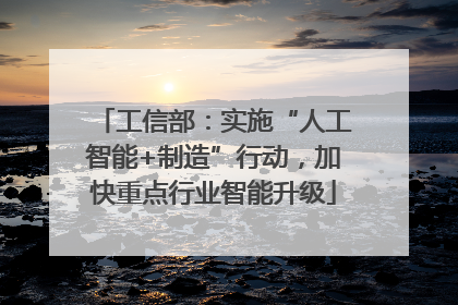 工信部：实施“人工智能+制造”行动，加快重点行业智能升级