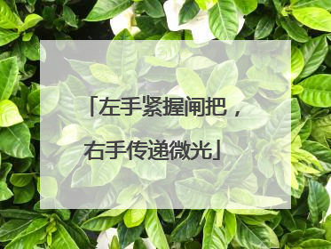 左手紧握闸把，右手传递微光