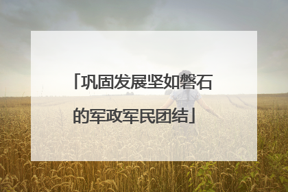巩固发展坚如磐石的军政军民团结