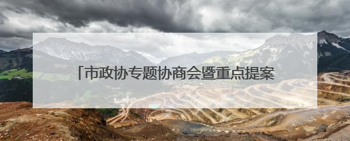 市政协专题协商会暨重点提案督办会议召开 黄喜忠讲话