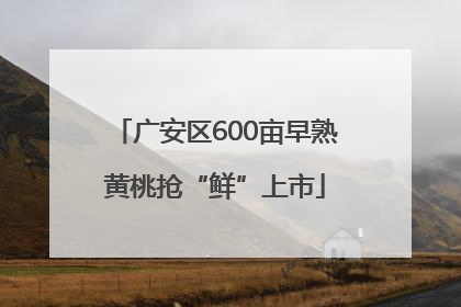 广安区600亩早熟黄桃抢“鲜”上市