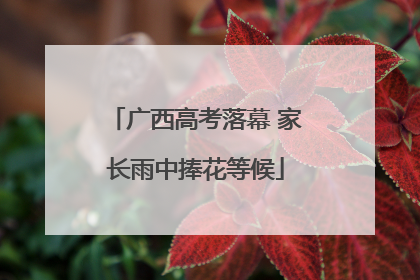 广西高考落幕 家长雨中捧花等候