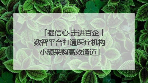 强信心·走进百企丨数智平台打通医疗机构小额采购高效通道