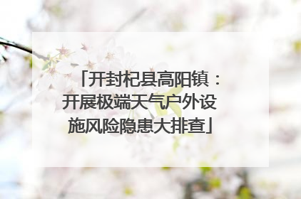 开封杞县高阳镇：开展极端天气户外设施风险隐患大排查