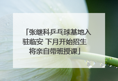 张继科乒乓球基地入驻临安 下月开始招生将亲自带班授课