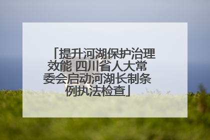 提升河湖保护治理效能 四川省人大常委会启动河湖长制条例执法检查