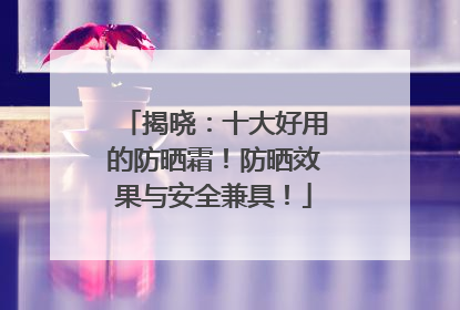 揭晓：十大好用的防晒霜！防晒效果与安全兼具！