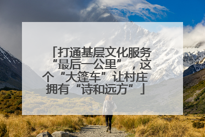 打通基层文化服务“最后一公里”，这个“大篷车”让村庄拥有“诗和远方”