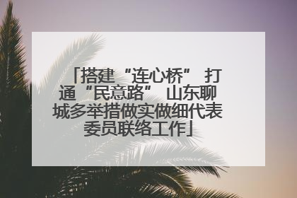 搭建“连心桥” 打通“民意路” 山东聊城多举措做实做细代表委员联络工作