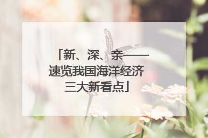 新、深、亲——速览我国海洋经济三大新看点