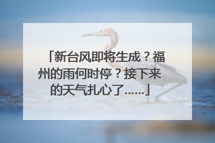 新台风即将生成？福州的雨何时停？接下来的天气扎心了……