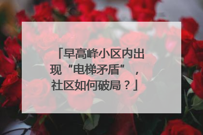 早高峰小区内出现“电梯矛盾”，社区如何破局？