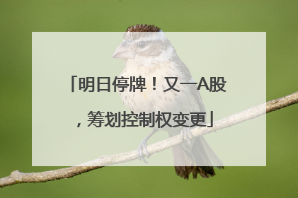 明日停牌！又一A股，筹划控制权变更