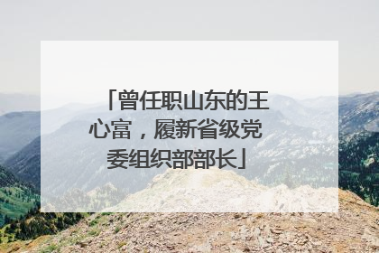 曾任职山东的王心富，履新省级党委组织部部长