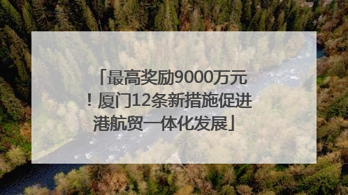 最高奖励9000万元！厦门12条新措施促进港航贸一体化发展