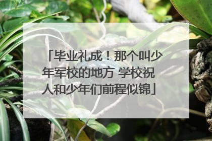 毕业礼成！那个叫少年军校的地方 学校祝人和少年们前程似锦