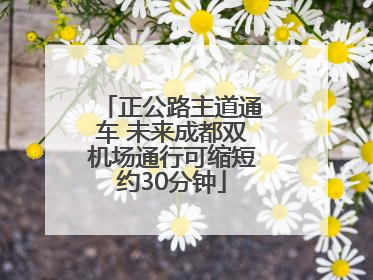 正公路主道通车 未来成都双机场通行可缩短约30分钟