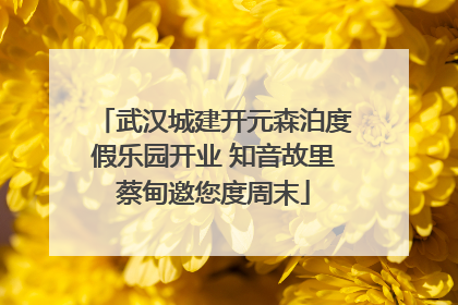 武汉城建开元森泊度假乐园开业 知音故里蔡甸邀您度周末