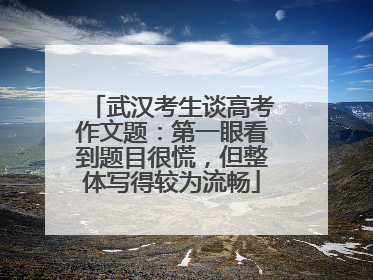 武汉考生谈高考作文题：第一眼看到题目很慌，但整体写得较为流畅