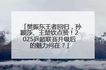 樊振东王者回归，孙颖莎、王楚钦点赞！2025乒超联赛升级后的魅力何在？