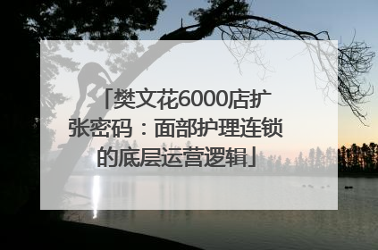 樊文花6000店扩张密码：面部护理连锁的底层运营逻辑