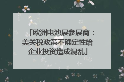 欧洲电池展参展商：美关税政策不确定性给企业投资造成混乱