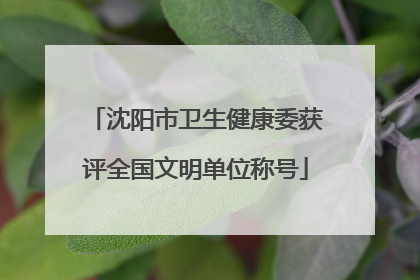 沈阳市卫生健康委获评全国文明单位称号