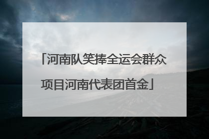 河南队笑捧全运会群众项目河南代表团首金