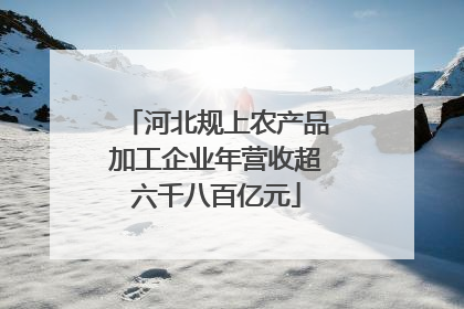 河北规上农产品加工企业年营收超六千八百亿元
