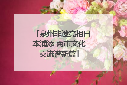 泉州非遗亮相日本浦添 两市文化交流谱新篇