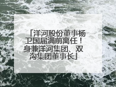 洋河股份董事杨卫国届满前离任！身兼洋河集团、双沟集团董事长