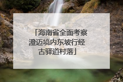 海南省全面考察澄迈境内东坡行经古驿道村落