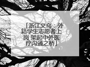 浙江义乌：外籍学生志愿者上岗 架起中外医疗沟通之桥