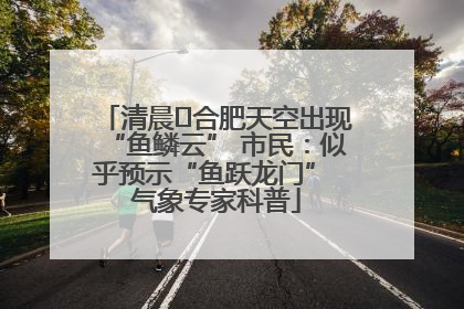 清晨﻿合肥天空出现“鱼鳞云” 市民：似乎预示“鱼跃龙门” 气象专家科普