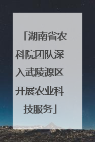 湖南省农科院团队深入武陵源区开展农业科技服务